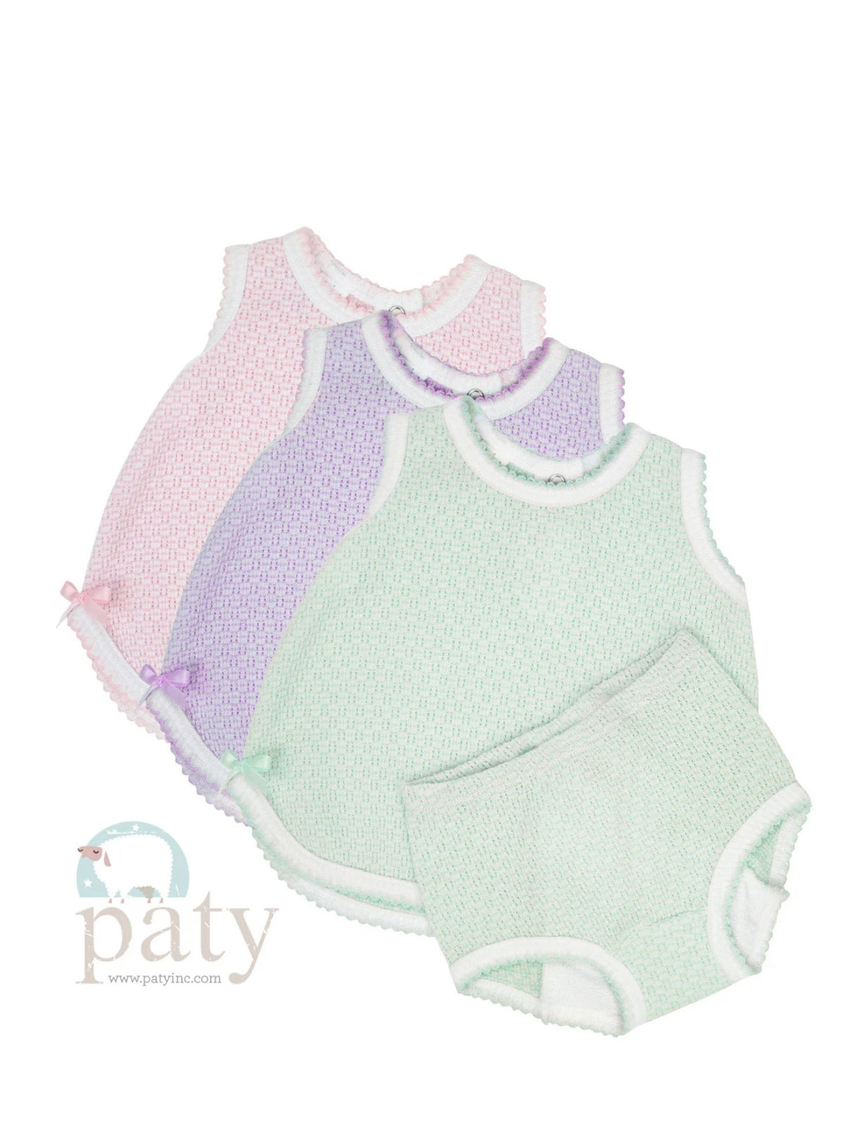 Paty Knit 2pc Sleeveless Top and Bloomer Set - Pink