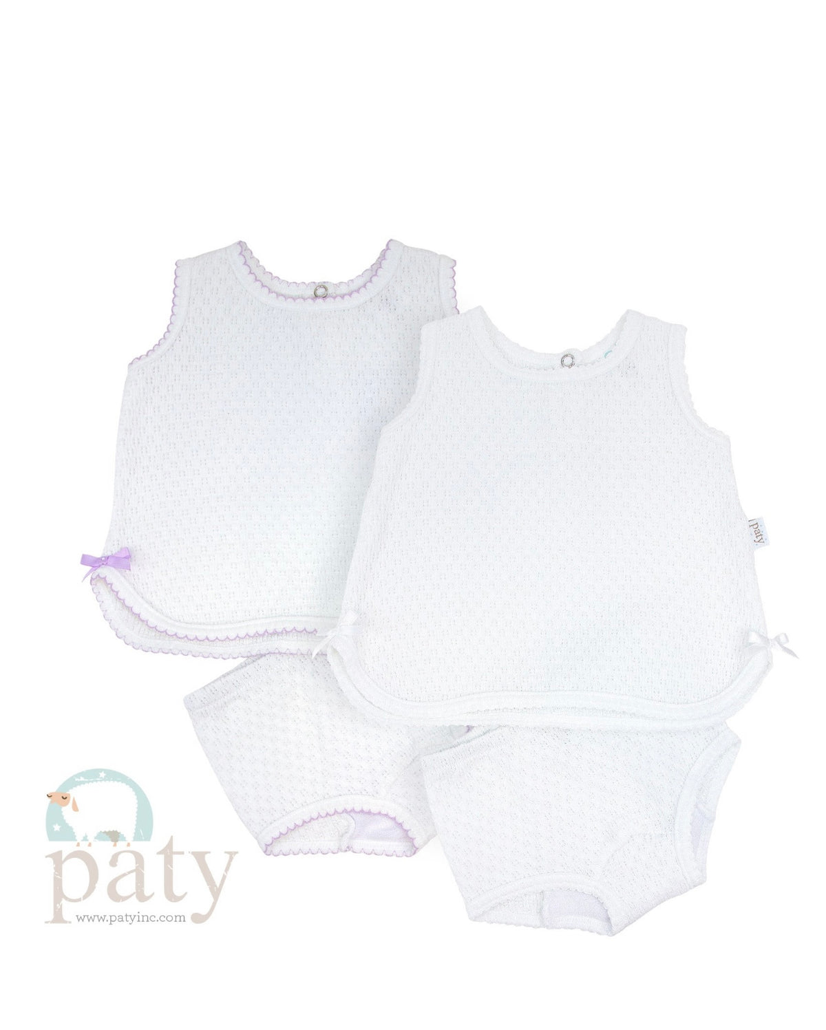 Paty Knit Sleeveless Top and Bloomer Set -White