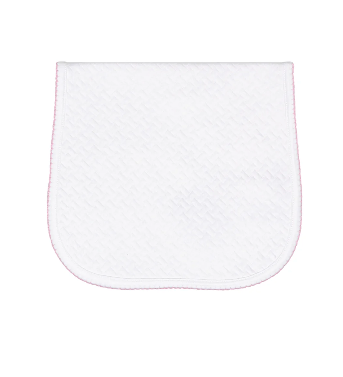 Pink Trim Basket Weave Burp Cloth
