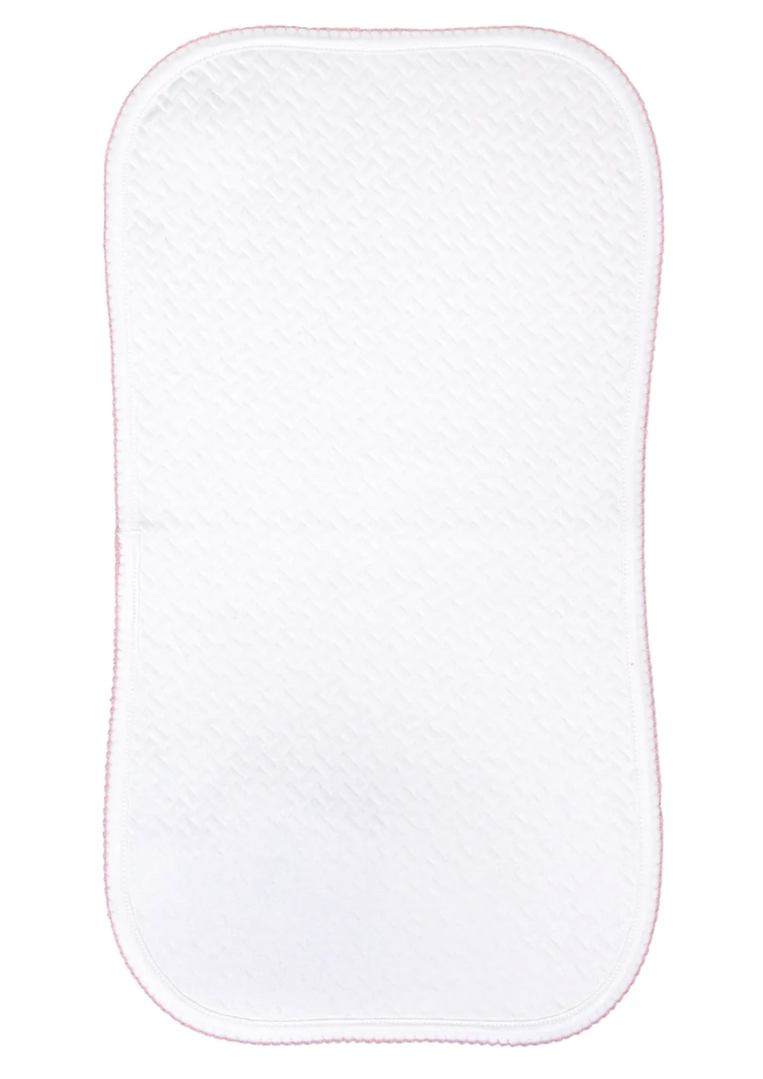 Pink Trim Basket Weave Burp Cloth