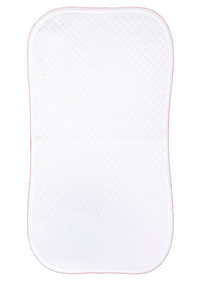 Pink Trim Basket Weave Burp Cloth