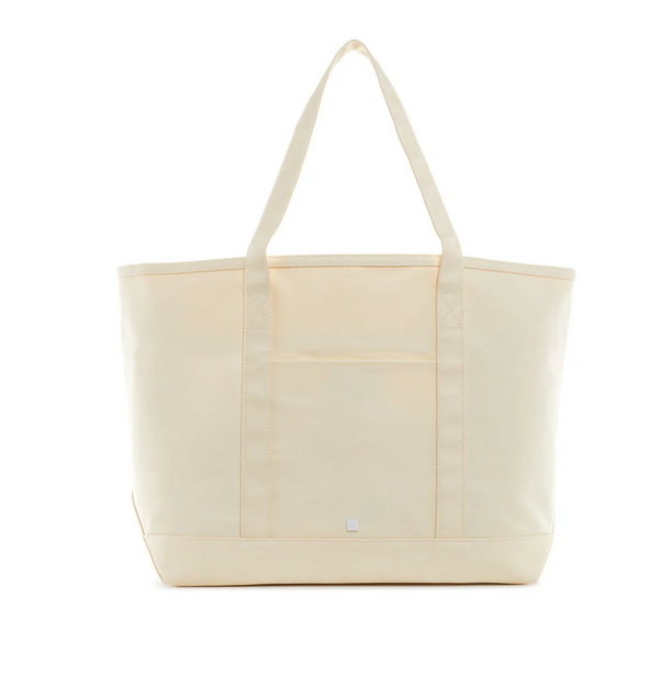 Natural Coated Canvas Maxi Tote