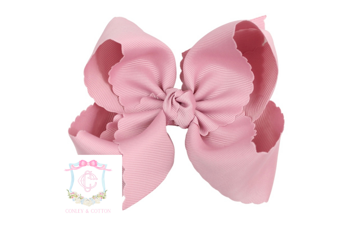 Conley Mauve Scalloped Headband Bow