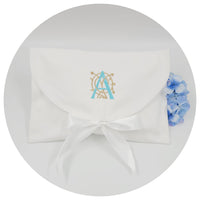 White Cotton Pique Envelope Bag: Medium