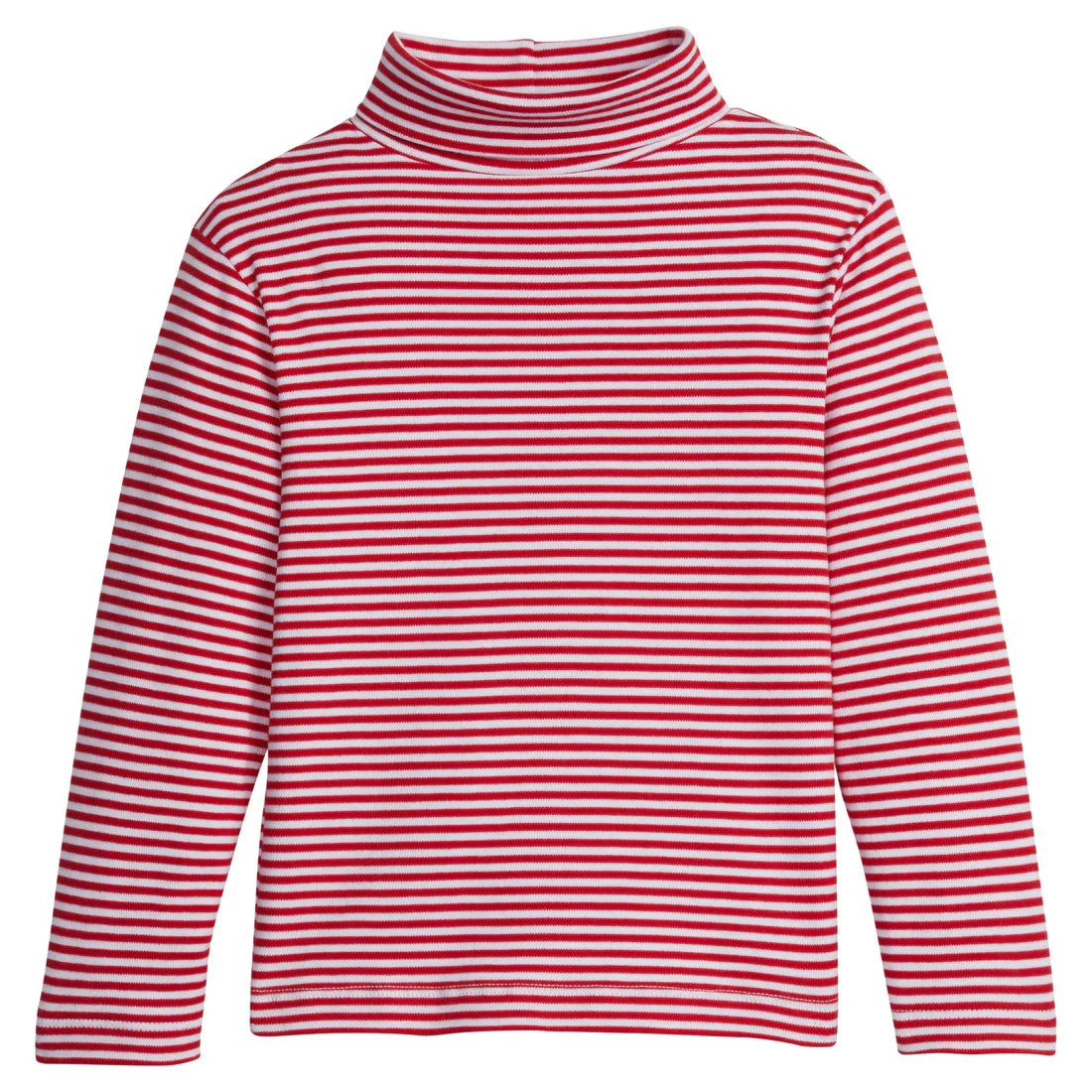 Red and white striped long sleeve turtleneck top for kids