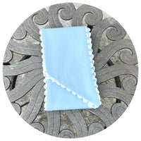 Blue Cotton Pique Sash with Trim : 54 inches / White