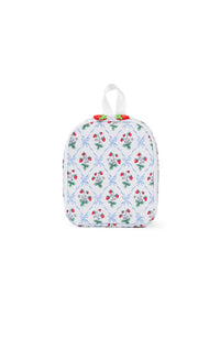 Lunch box with floral pattern on a white background