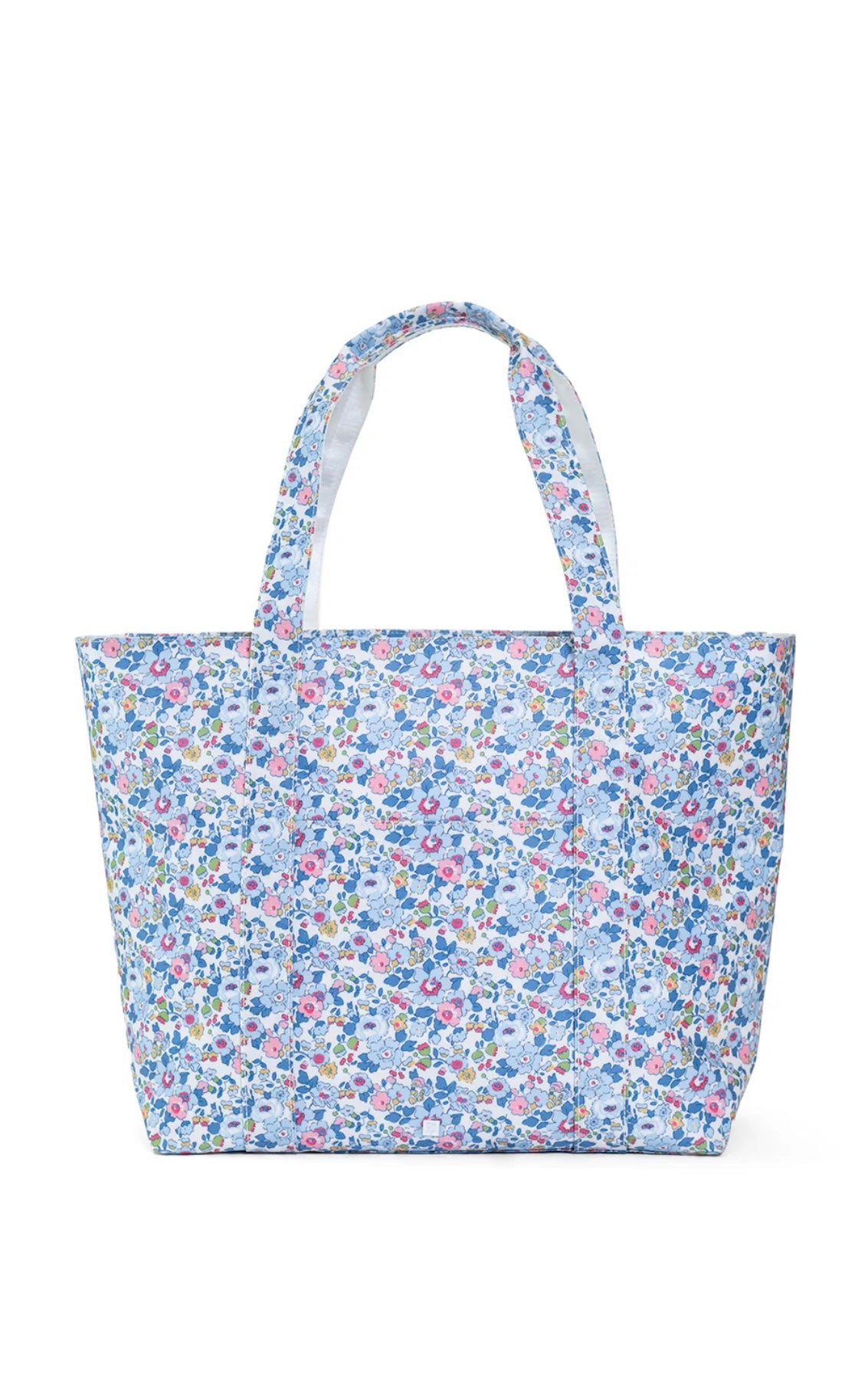 Floral patterned tote bag on a white background