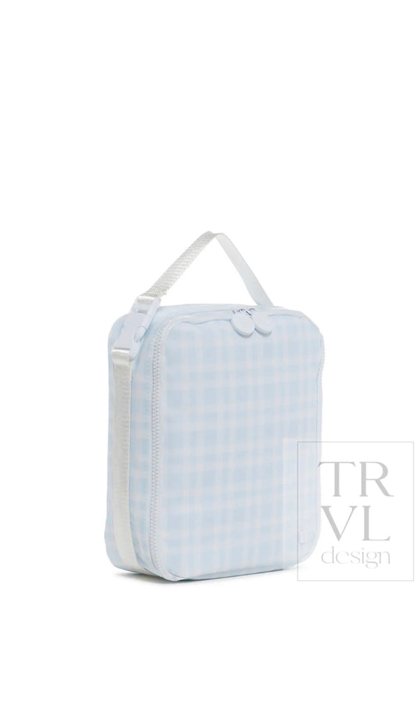Blue Pimlico plaid TRVL Bring It lunch bag