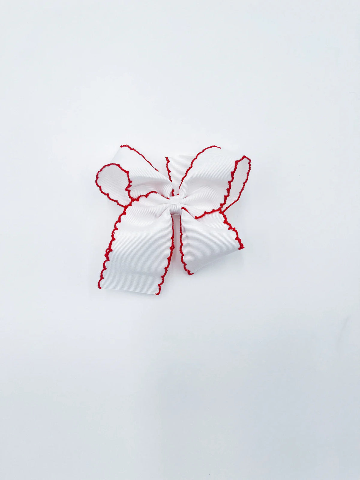 White Bow with Red Trim