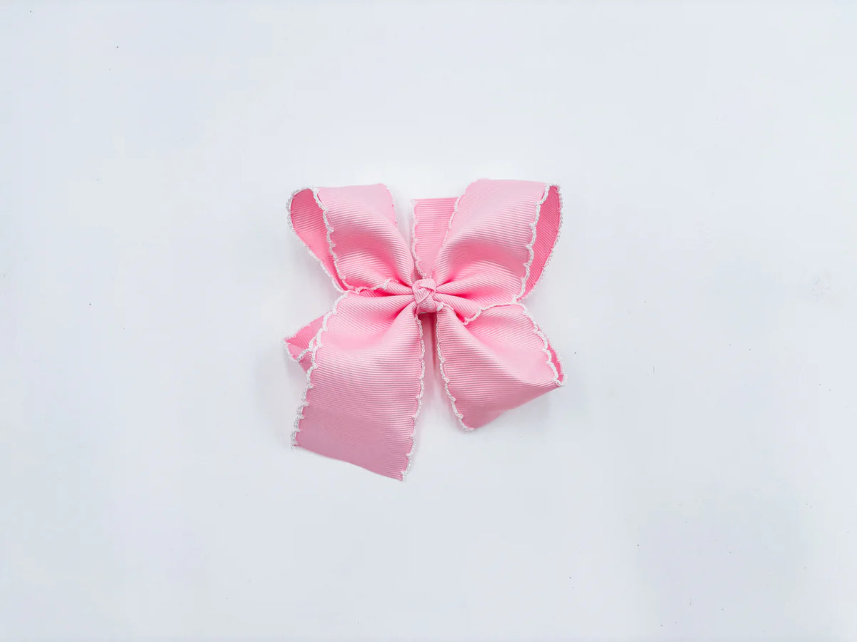 Pink Bow with White Trim