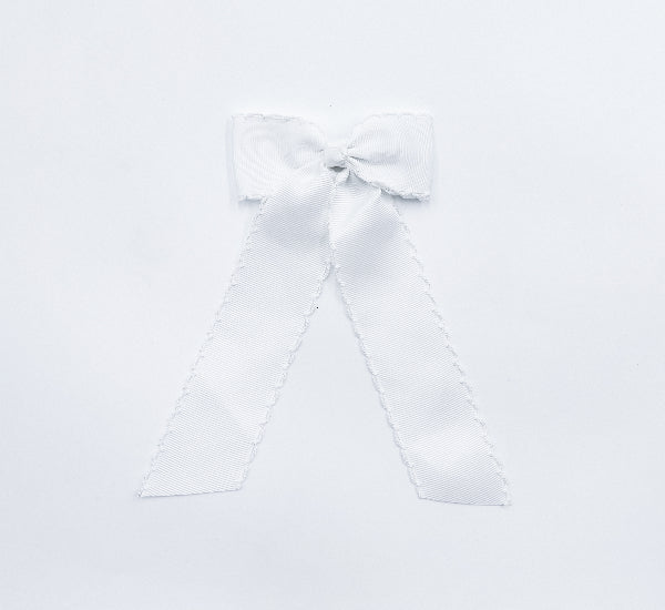 White Bow with White Trim- long tail