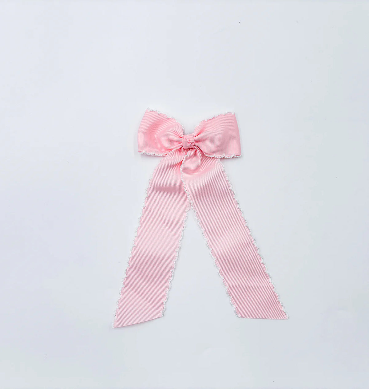 Pink Bow with White Trim- long tail