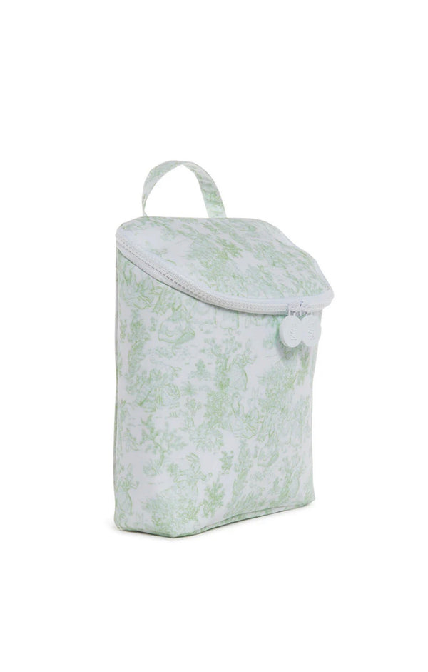 TAKE AWAY INSULATED LUNCH BAG - GREEN BUNNY TOILE