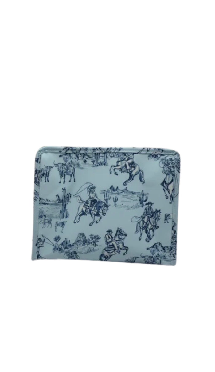 Blue cowboy toile TRVL Roadie pouch