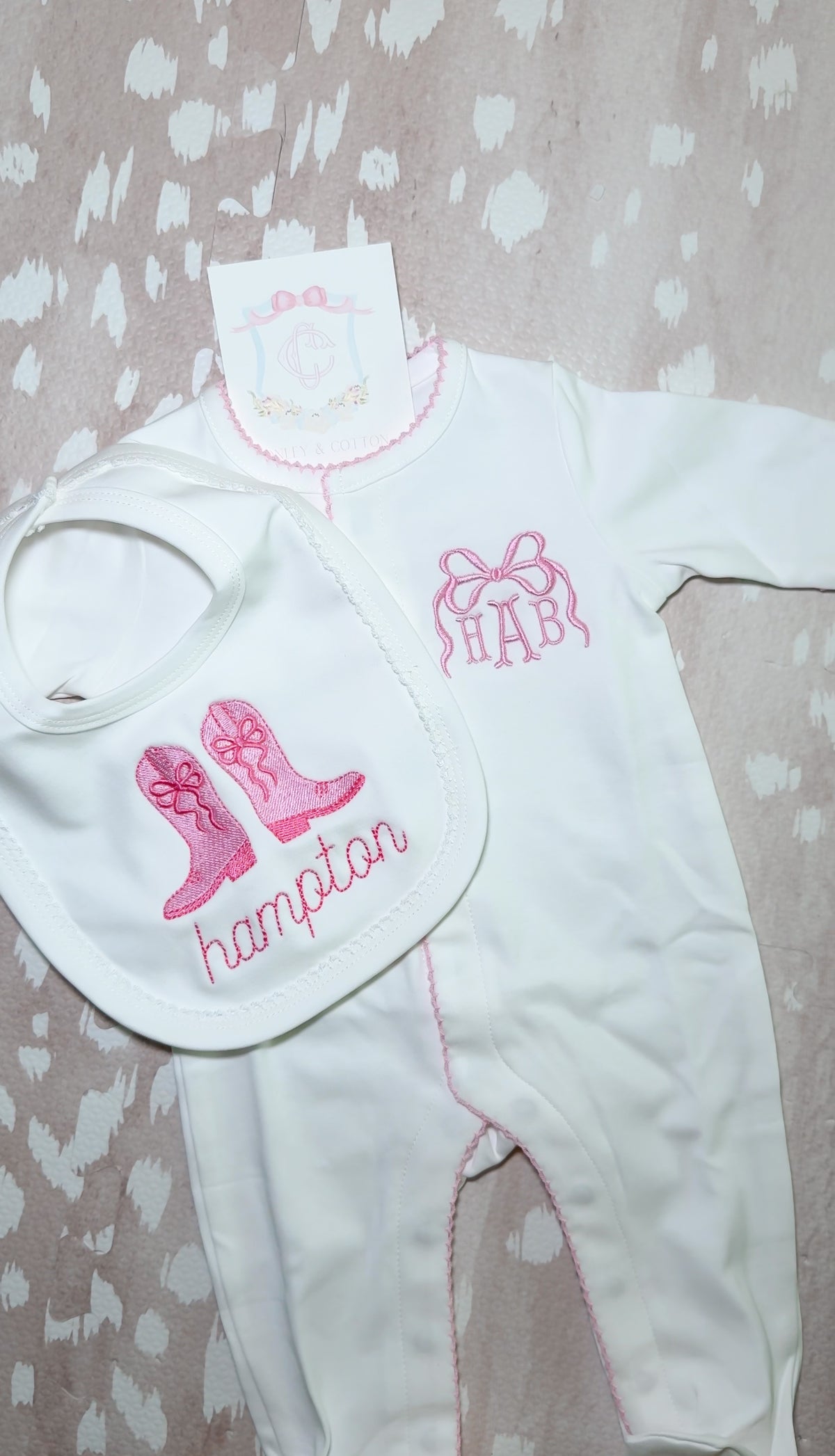 White Picot Trim Bib