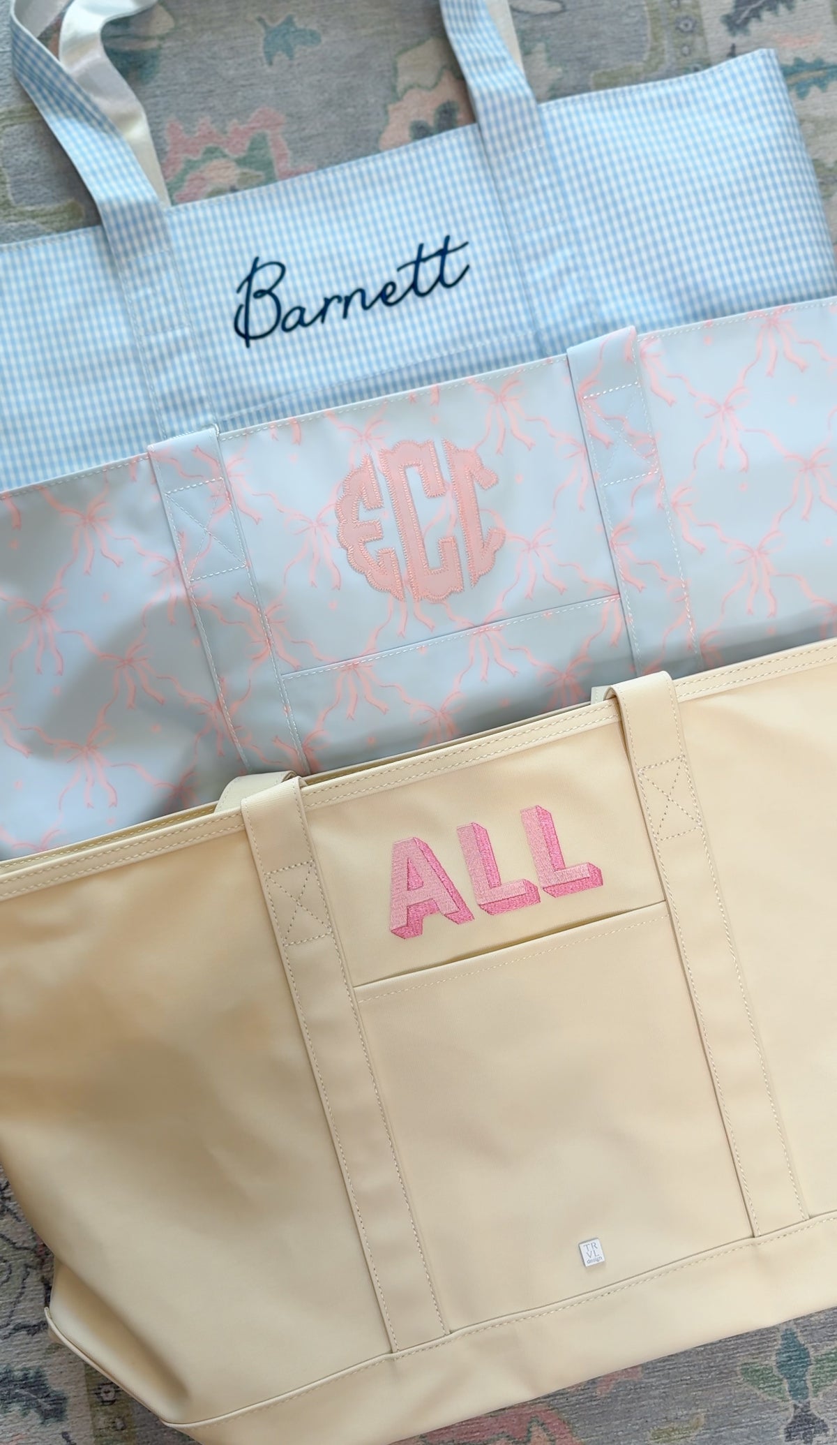 TRVL MAXI TOTE NATURAL COATED CANVAS