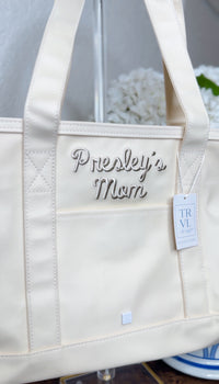TRVL MAXI TOTE NATURAL COATED CANVAS
