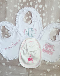 White Picot Trim Bib