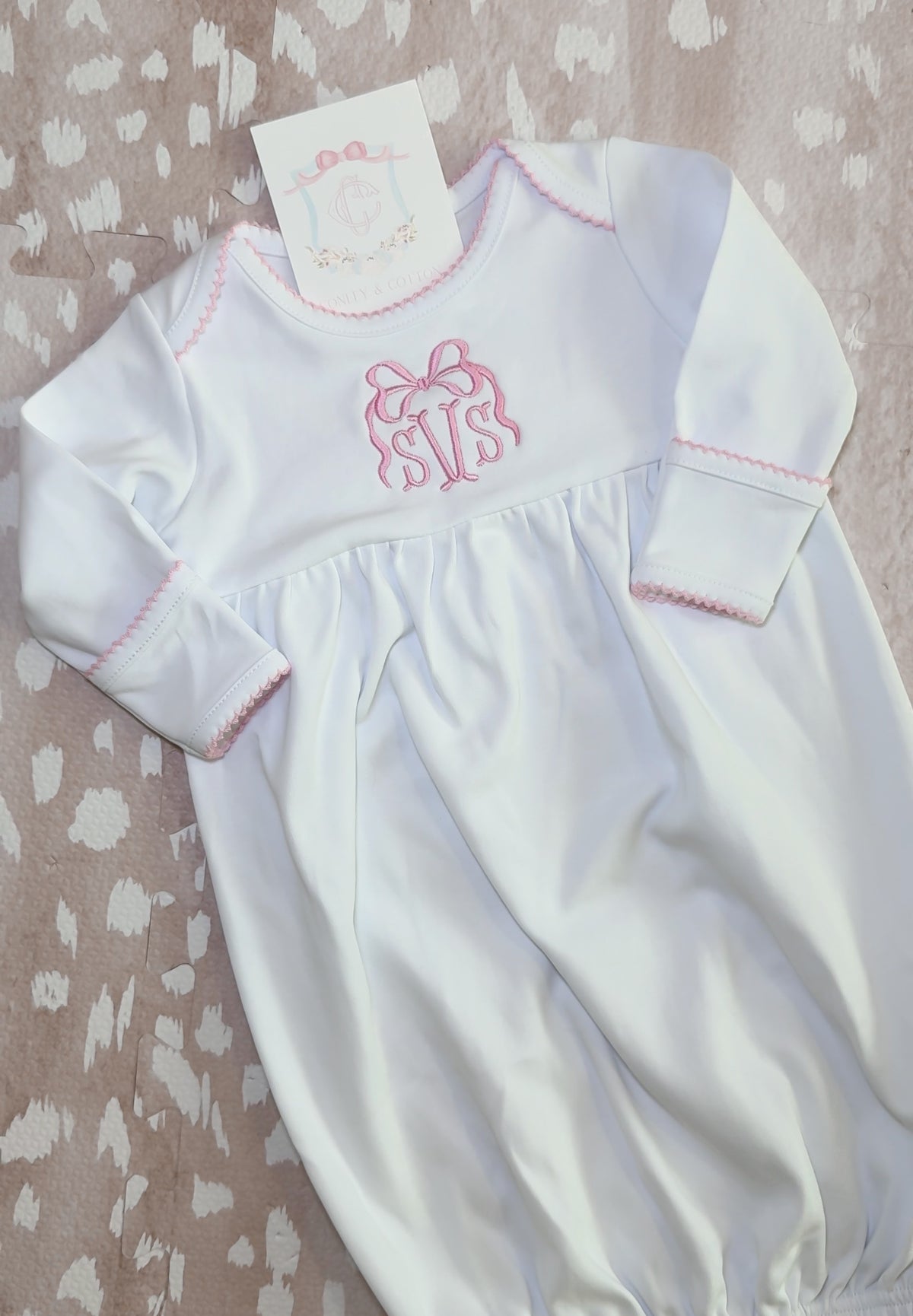 Newborn Picot Trim Gown