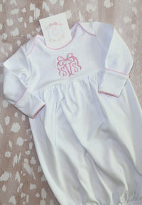Newborn Picot Trim Gown