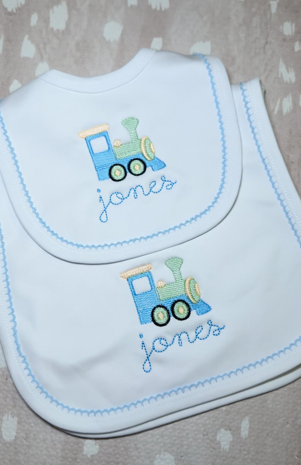 White Picot Trim Bib