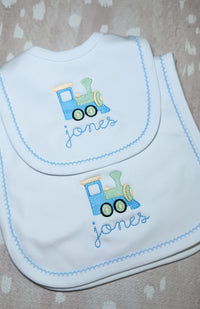 White Picot Trim Bib