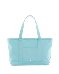 Light blue tote bag on a white background