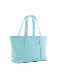 Light blue tote bag on a white background