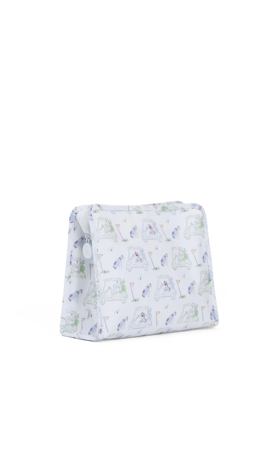 GOLF PATTERN BAG ON WHITE BACKGROUND