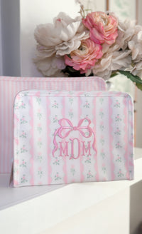 Pink ribbon floral roadie embroidery 