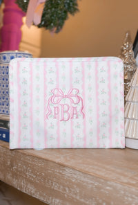 Pink ribbon floral roadie embroidery bow frame