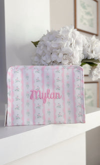 Pink ribbon floral roadie embroidery 
