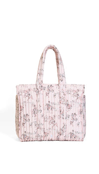 QUILTED GO GO TOTE - COWGIRL TOILE ON WHITE BACKGROUND
