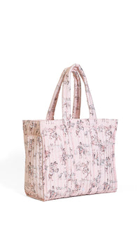 QUILTED GO GO TOTE - COWGIRL TOILE ON WHITE BACKGROUND