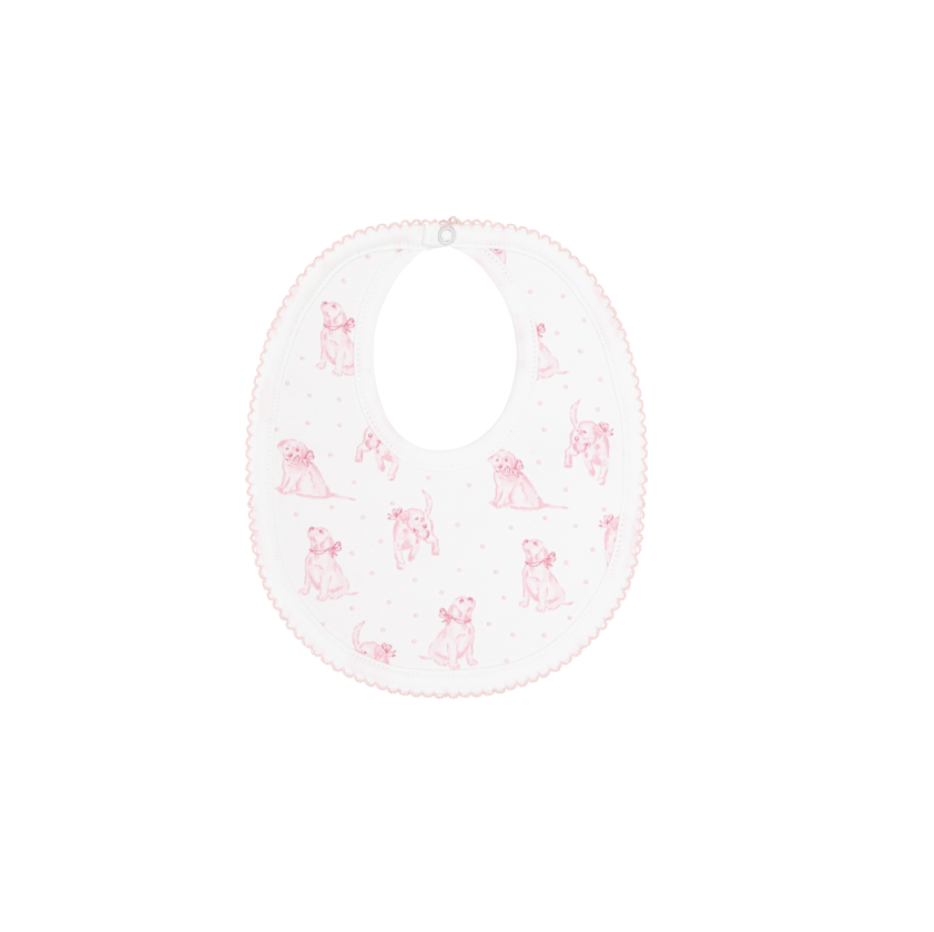 Nella Pima Puppy Love Pink Bib