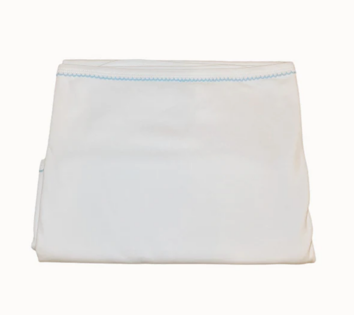 Blue Picot Trim Burp Blanket