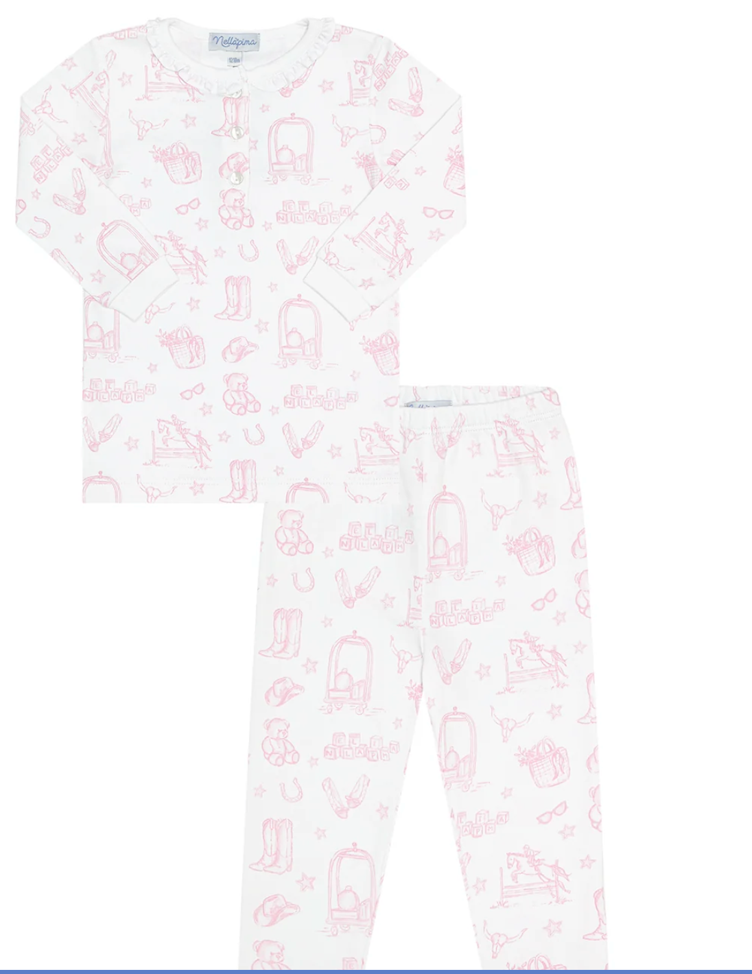 Pink Lone Star Toile Pajamas