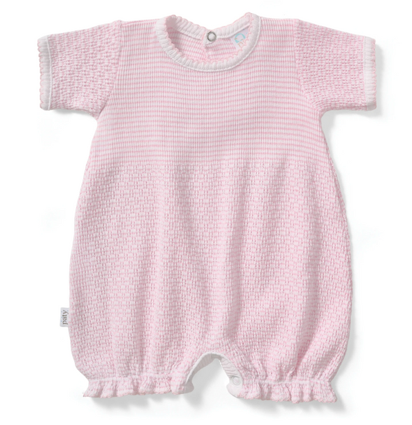 Pink knit ruffle hem bubble by Paty