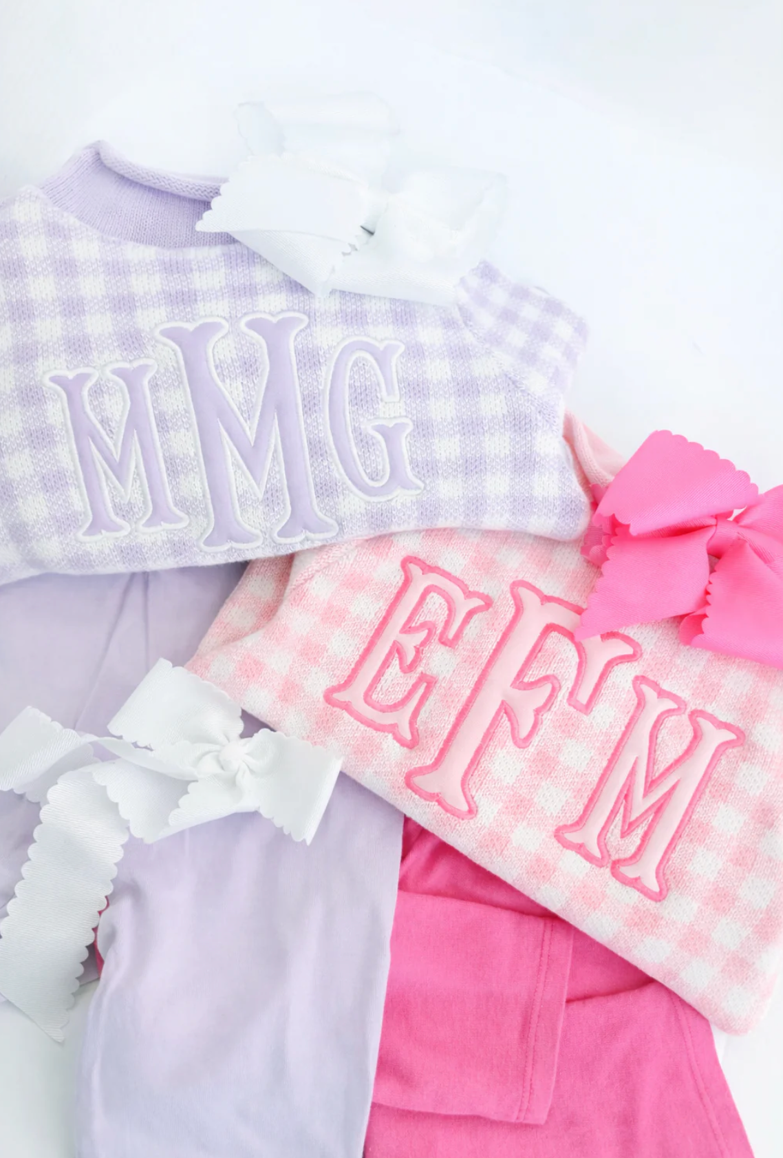 Lavender Gingham Sweater- Preorder arriving mid October