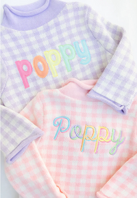 Lavender Gingham Sweater- Preorder arriving mid October