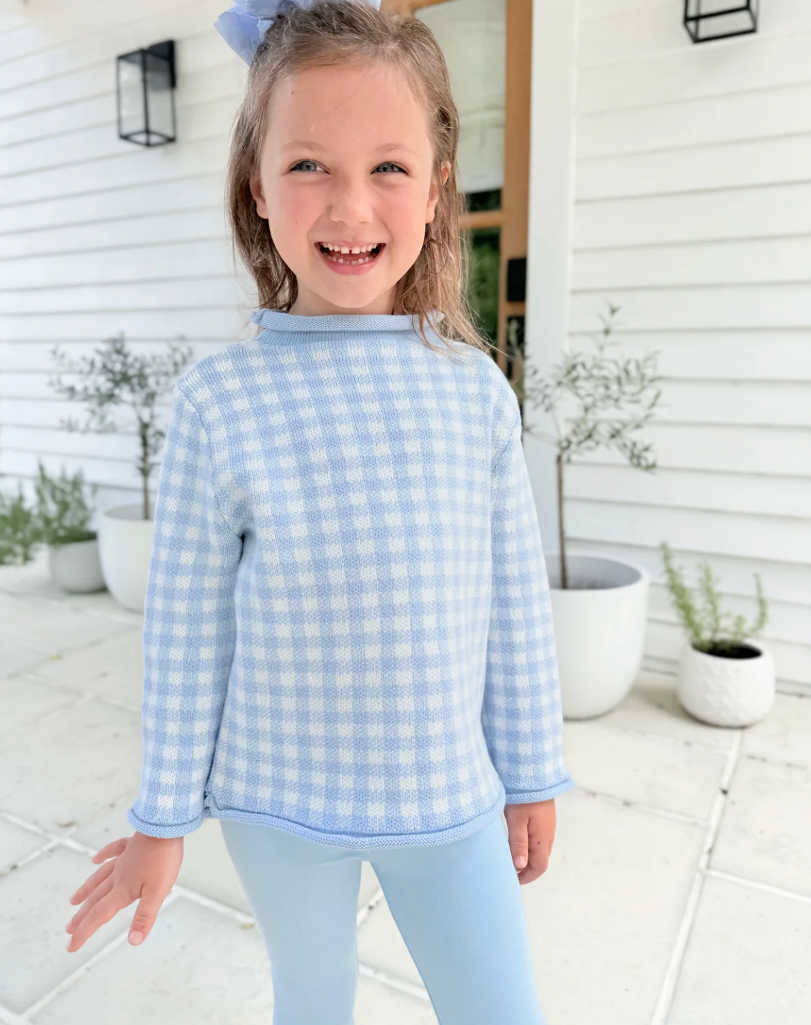 Blue Gingham Sweater- Preorder arriving mid October