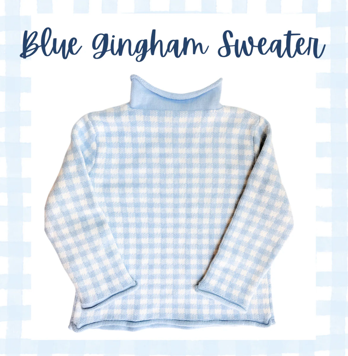 Blue Gingham Sweater- Preorder arriving mid October