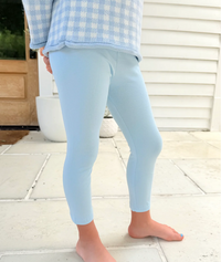 Light blue knit cotton leggings- pre order mid october