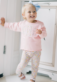 Floral knit cotton leggings- pre order mid october