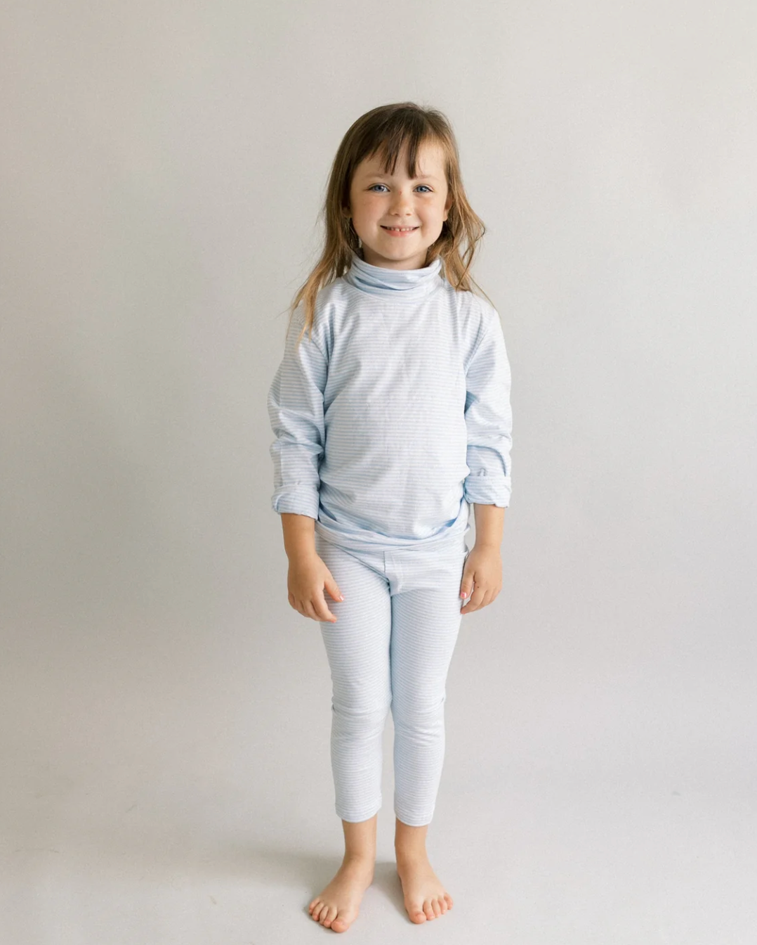 Unisex Light blue and white stripe turtleneck- pre order mid October
