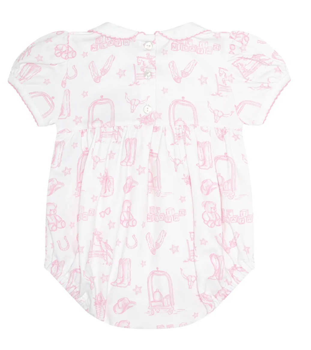Lone Star Toile Smocked Bubble