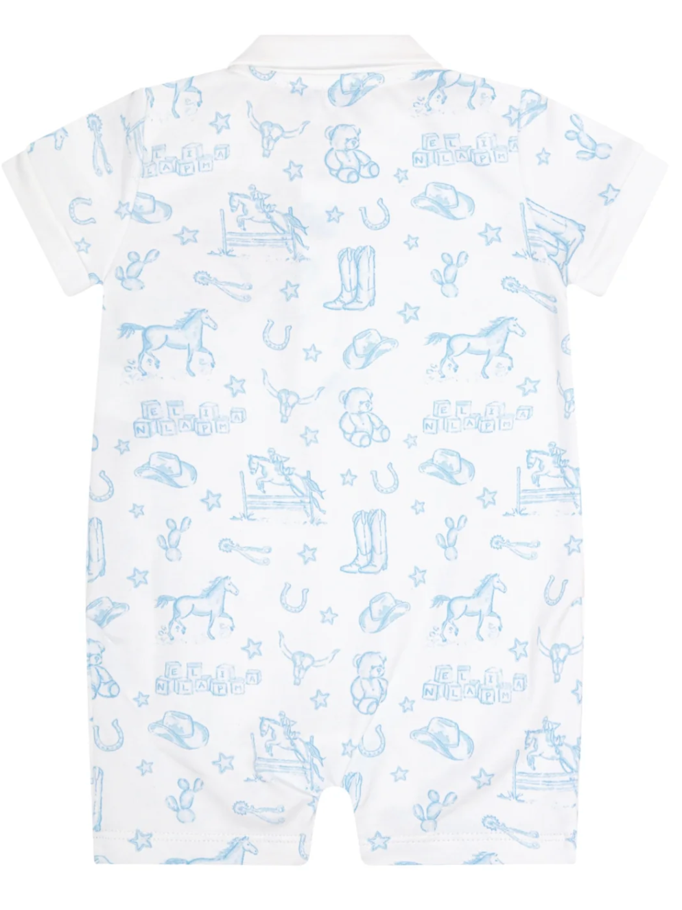Lone Star Toile Romper Blue