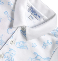 Lone Star Toile Romper Blue