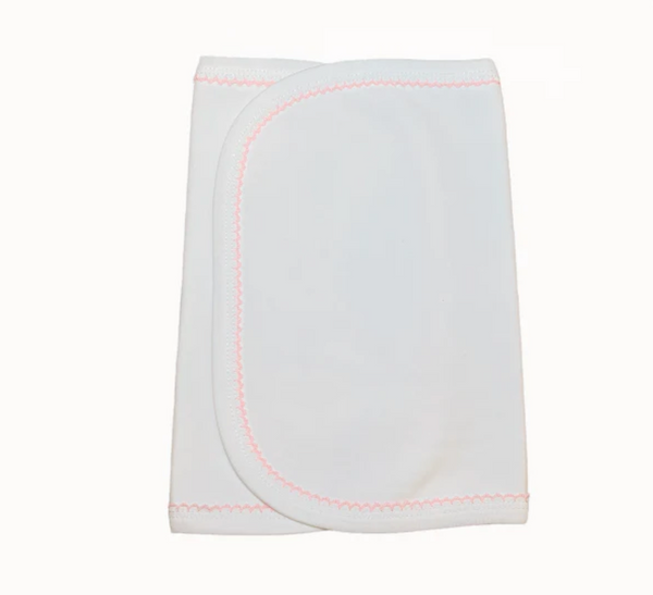 White Picot Trim Burp Cloth